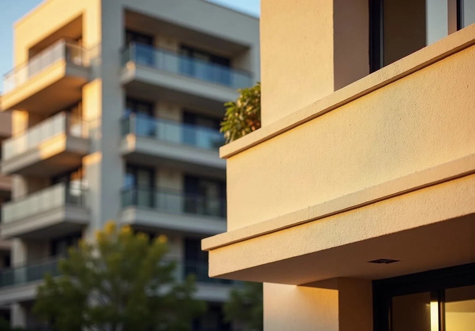 Yenilenmiş cephede balkon ve köşe detayı